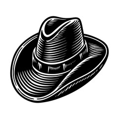 Vector illustration of vintage cowboy hat for western fashion style design and accessories concept