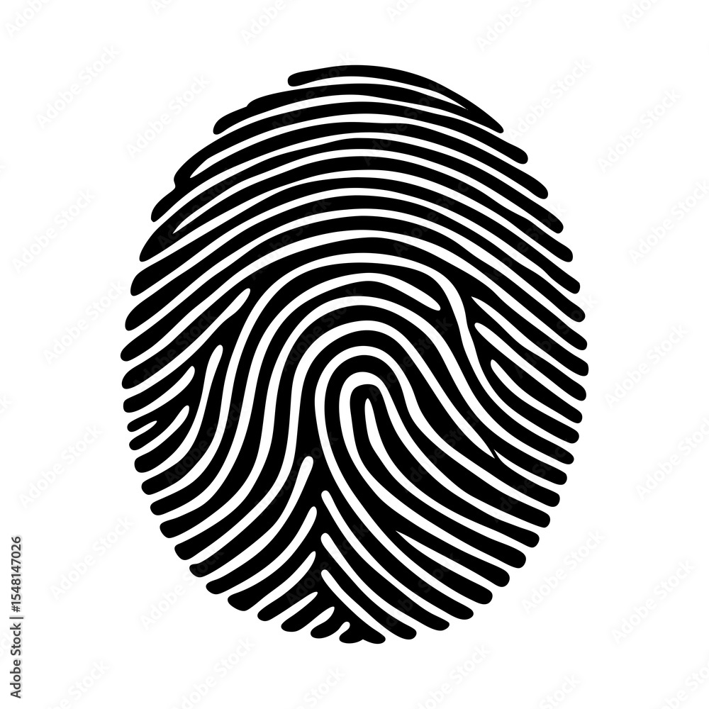 Poster fingerprint identification biometric security scan unique identity personal data thumbprint mark tra