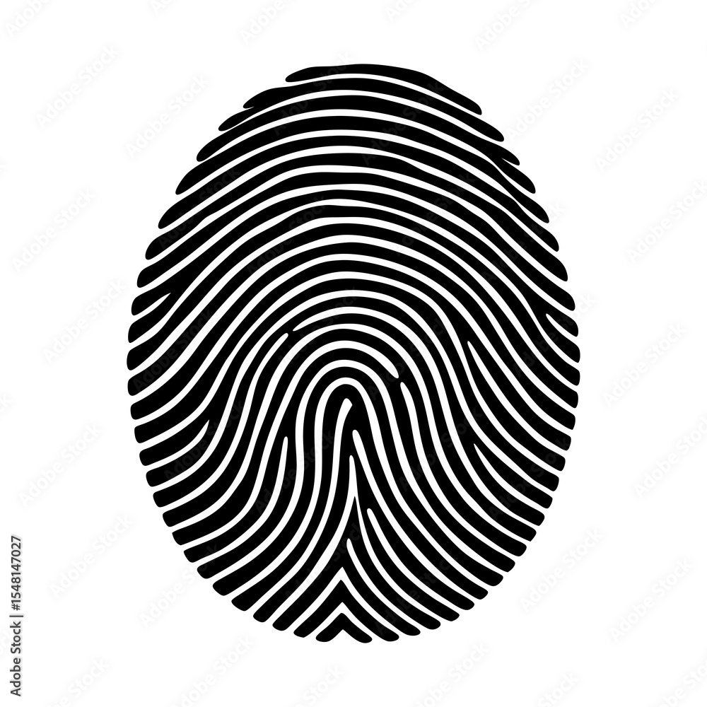 Poster fingerprint identification security biometrics personal identity authentication vector graphic image