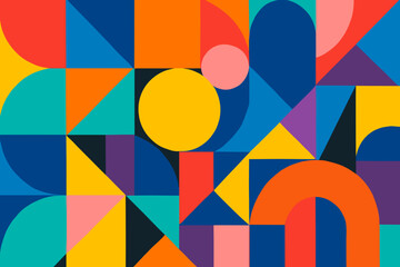 Vibrant Geometric Abstract Art Colorful Shapes and Patterns