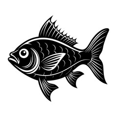 Discover a beautiful black and white fish illustration for your next creative project or design needs
