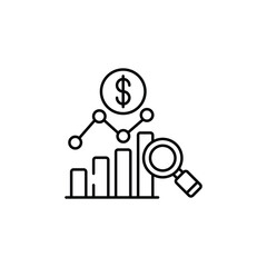 Trend analysis icon design with white background stock illustration