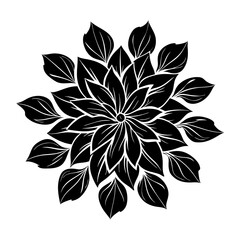 Downloadable black and white floral vector art design for graphic design and decoration needs now