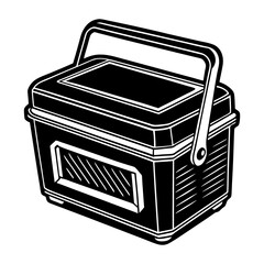 Insulated cooler box for camping picnic beach trips portable ice chest with handle vector graphic