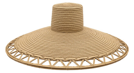 Isolated Woven Straw Sun Hat