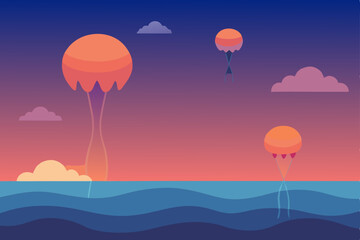 hot air balloon in the sky