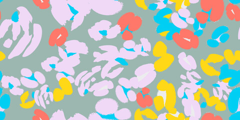 Abstract floral seamless pattern with different flowers. Vector background, design, print, textile, wrapping paper