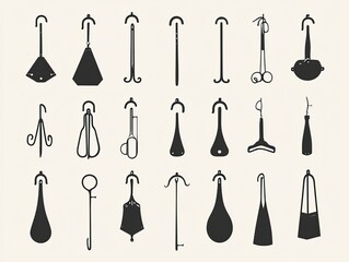 Collection of vintage-style garment hangers