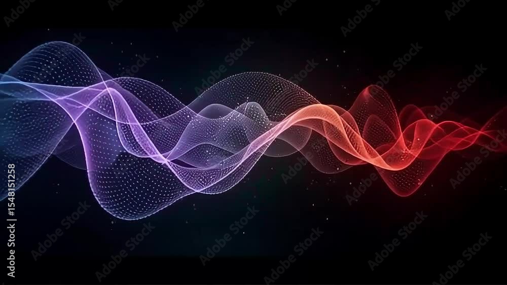 Poster abstract colorful energy waves flowing smoothly across dark background perfect for motion graphics p