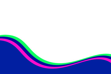 Abstract blue, pink, and green wave design on black background; vibrant, modern graphic; dynamic curves; colorful illustration; digital art; website banner; presentation template; graphic