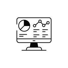 Analytics dashboard icon design with white background stock illustration