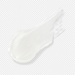 Clear transparent gel smear isolated realistic vector illustration. Skincare beauty product sample. Aloe vera, hair gel, facial cleanser, cleaning product texture