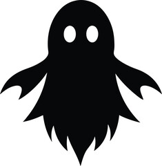 ghost or halloween ghost silhouette vector icon illustration of graphic style.