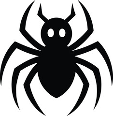 black spider isolated silhouette vector icon on a transparent background.