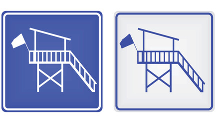 Lifeguard on duty sign. vector