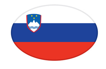 Slovenia flag ellipse shaped. vector	