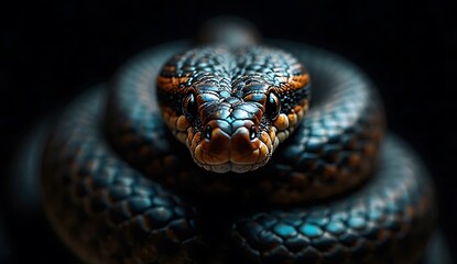 Obraz premium close up of a snake in a row