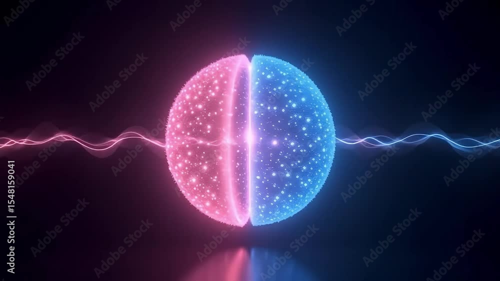 Aufkleber abstract energy sphere with waves animation background loop