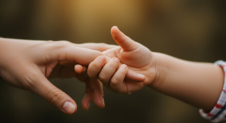 Parent holding child's hand in gentle moment of connection  