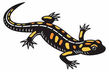 fire salamander sihouette black vector 