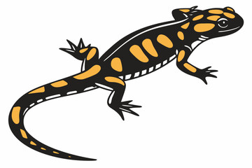 Fototapeta premium fire salamander sihouette black vector 