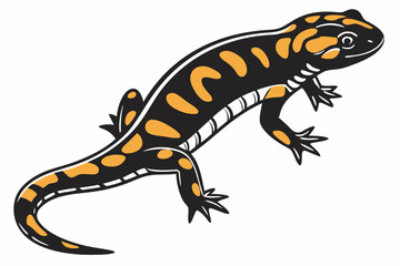 fire salamander sihouette black vector 