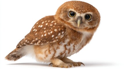 Naklejka premium Adorable baby owl, side view