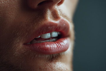 Fototapeta premium Hyper-realistic close-up of clenched teeth showing tension and stress in vivid detail