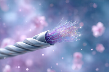 Obraz premium Digital Watercolor Illustration of a Cable with Artistic and Modern Design Elements