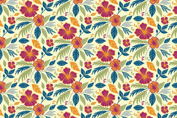 continuous abstract flower pattern with hand drawn simplicity and seamless layout ideal for modern textile printing

