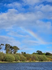 Obraz premium Views of a beautiful lake in Ireland on a sunny, bright day