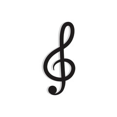 Obraz premium Treble Clef Icon Vector Design.