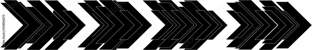 Poster set of black isolated vector abstract technology arrows.
