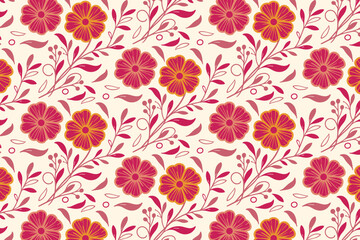 continuous floral motif with line art roses and seamless repetition created for modern packaging and fashion textiles

