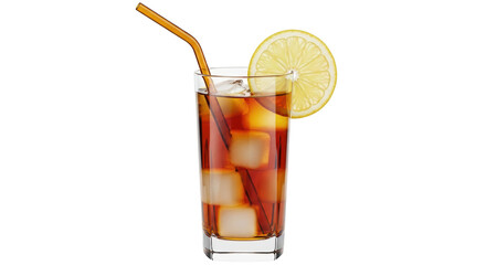 Isolated Cola Drink With Lemon And Ice