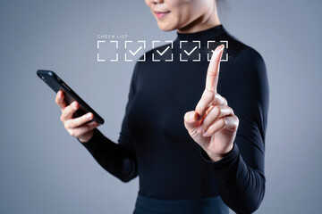 Marking Digital Checklist – Workflow, Productivity, and Task Management Concept