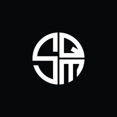 SQM logo SQM icon SQM monogram SQM letter minimalist Circle flat Unique modern abstract logo design.