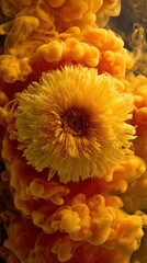 Obraz premium Abstract yellow orange flower design
