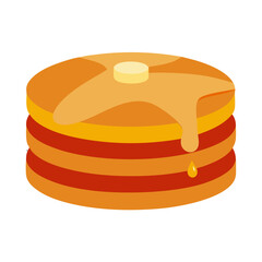 Delicious stack of pancakes with syrup and butter