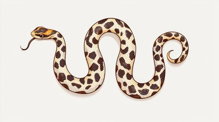 Naklejka premium An elegant spotted snake slithers gracefully, showcasing its unique patterns against a neutral background.