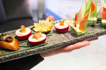 Gourmet Hors D'oeuvres on Slate Tray