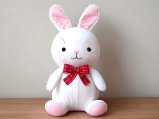 A soft plush Bunny, a cute and cuddly handmade toy.