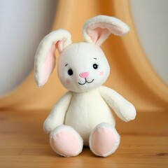A soft plush Bunny, a cute and cuddly handmade toy.