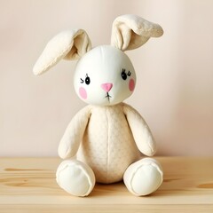 A soft plush Bunny, a cute and cuddly handmade toy.