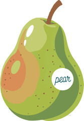 Ripe pear on vibrant yellow background, a study of color and form single