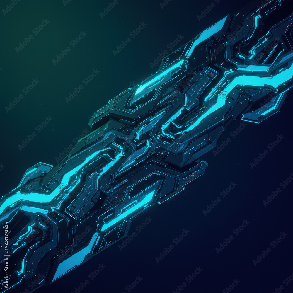 Poster abstract futuristic technology background with glowing blue neon light. powerful science fiction wea