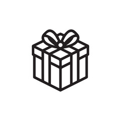 Gift Box with Bow Icon – Minimalist Present Symbol for Celebration and Surprise
