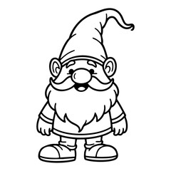 Fun and easy Garden Gnome bold outline coloring page for kids! Perfect for toddlers and preschoolers to color with crayons and markers. Big, simple lines for little hands!