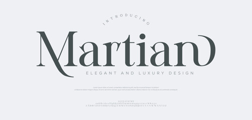 Martian luxury elegant alphabet logo font . Vintage wedding typography classic serif font decorative vintage retro. creative vector illustration
