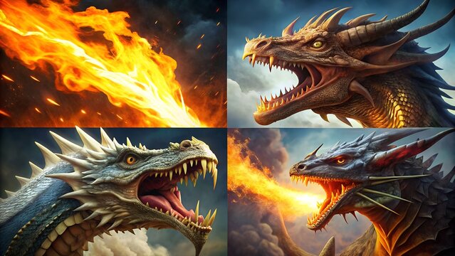 dragon on fire - Powered by Adobe